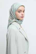 Demet Twill İpek Eşarp - Mint TUĞBA