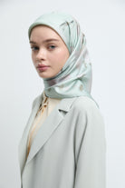 Demet Twill İpek Eşarp - Mint TUĞBA