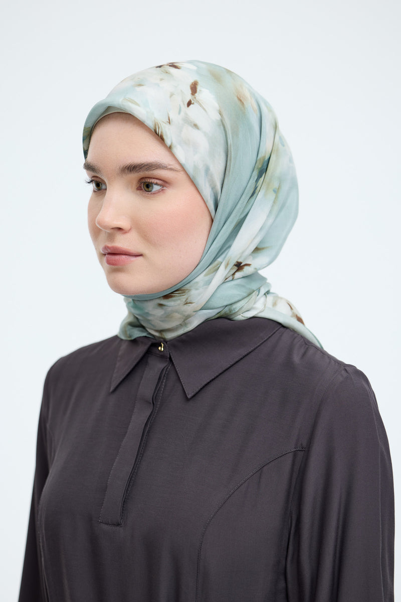 Rüya Lyocell Karışım Natural Eşarp - Mint TUĞBA