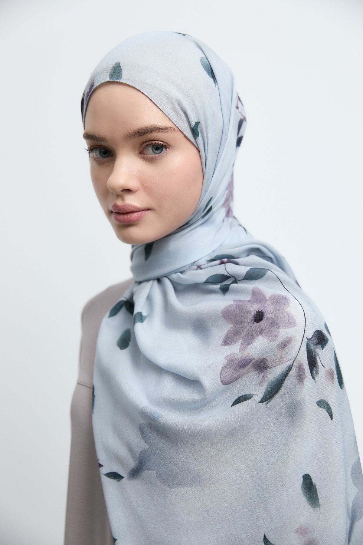 Nisa Natural Şal - Açık Mavi TUĞBA