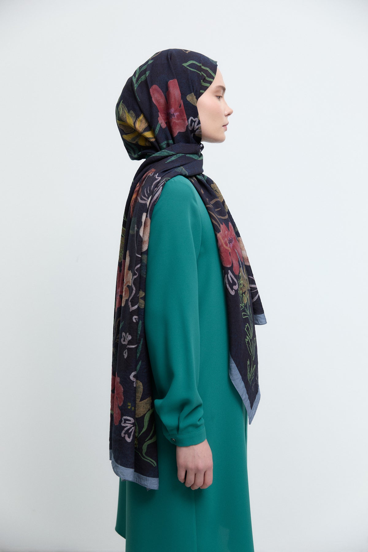 Lalin Natural Şal - Lacivert TUĞBA