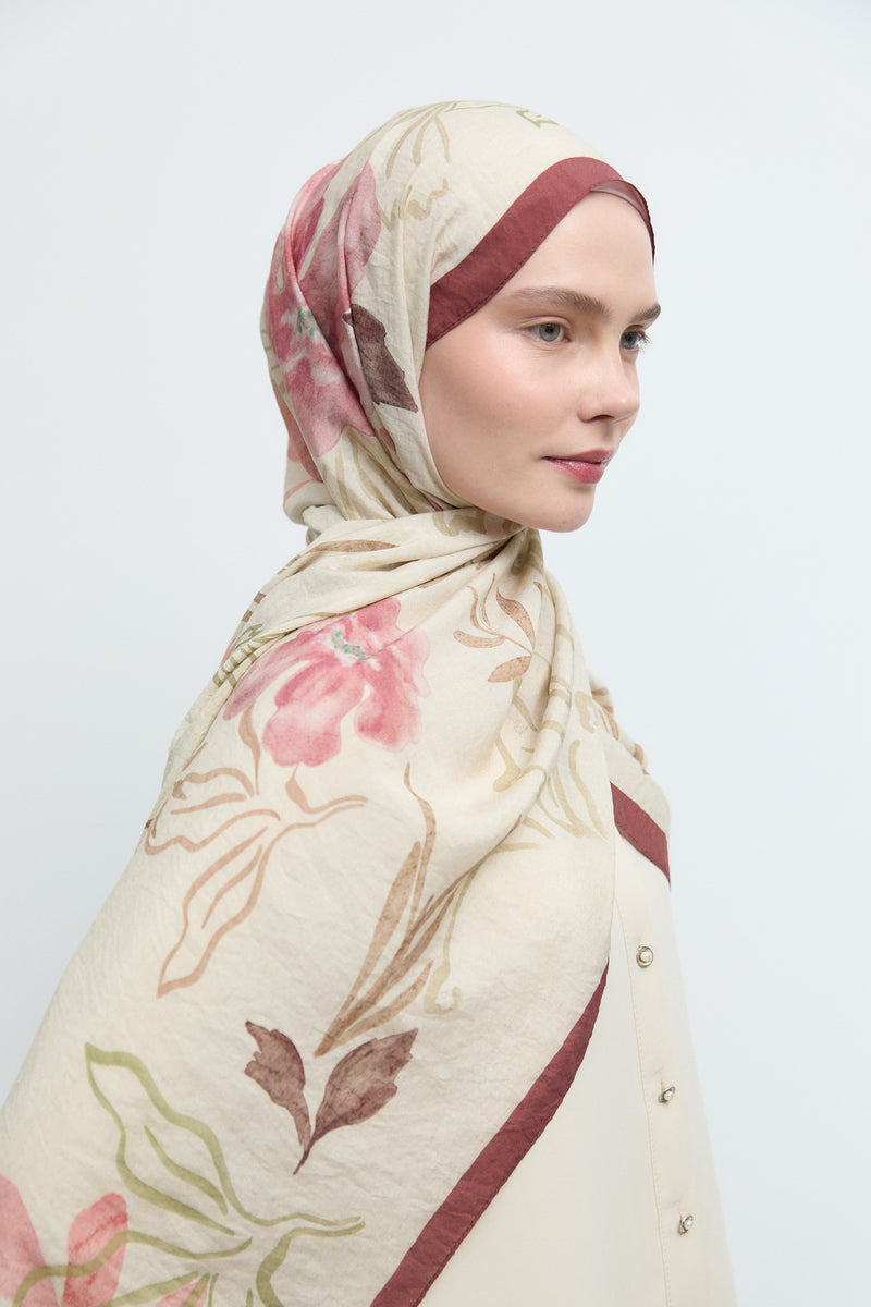 Lalin Natural Şal - Krem TUĞBA