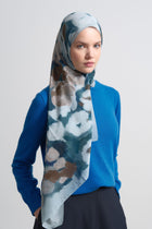Mahperi Silk Blend Cotton Shawl - Bodrum Blue
