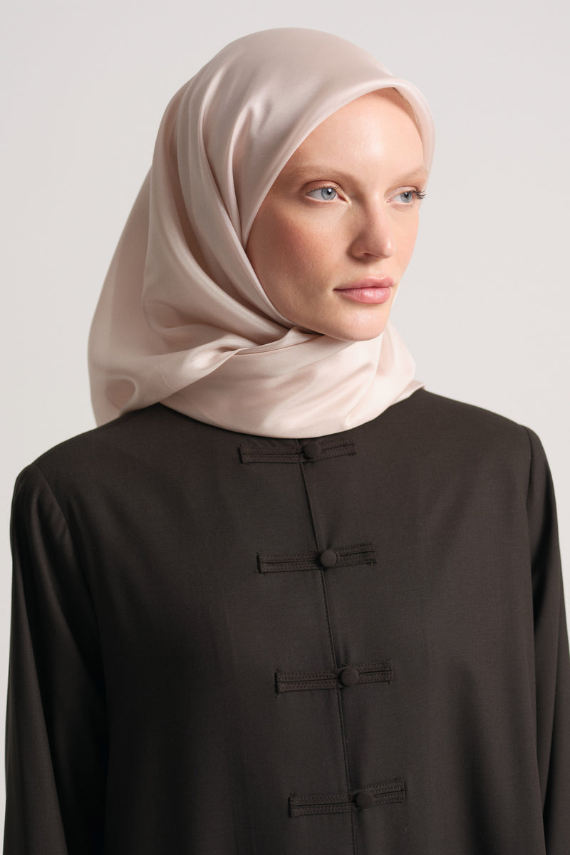 Plain 100% Voile Silk Scarf - Powder Pink