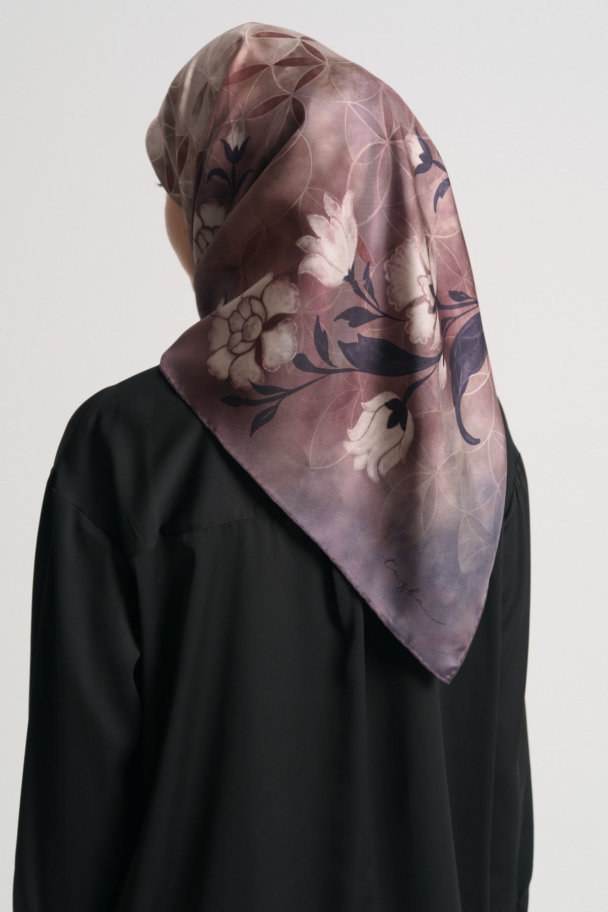 Mihrimah %100 Twill İpek Eşarp - Mürdüm