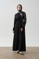 Kuşaklı Pile Detaylı Pardesü - Siyah TUGBA