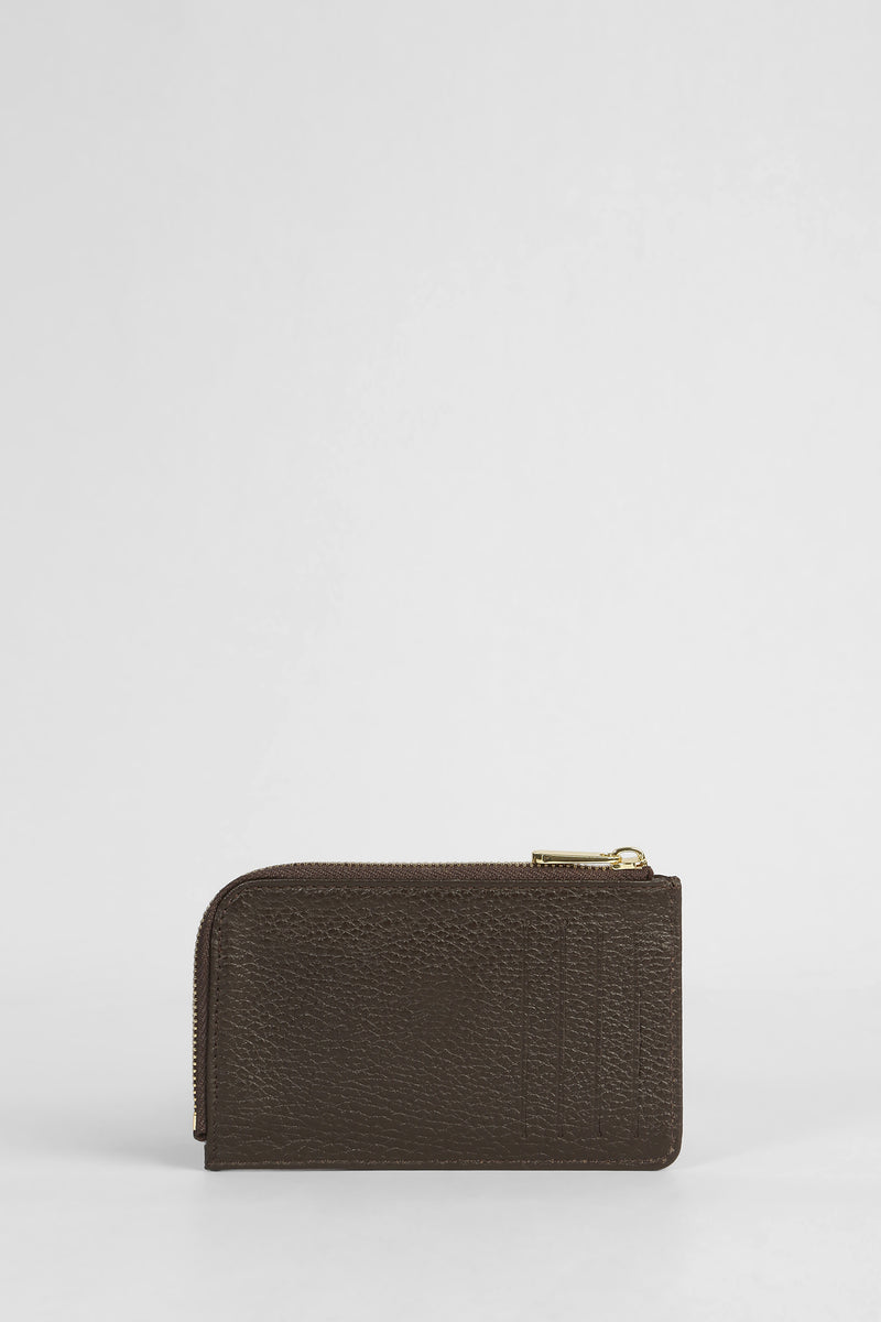 Genuine Napa Leather Card Holder Wallet - Bitter Coffee