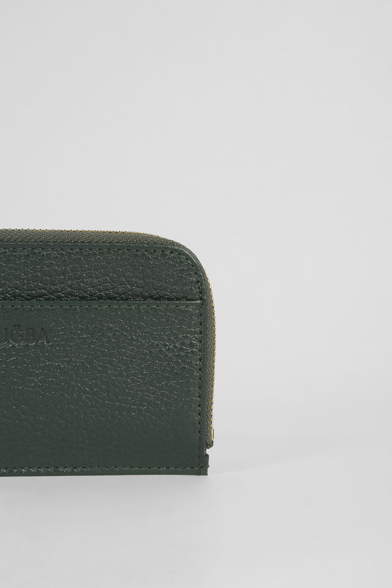 Genuine Napa Leather Card Holder Wallet - Dark Green