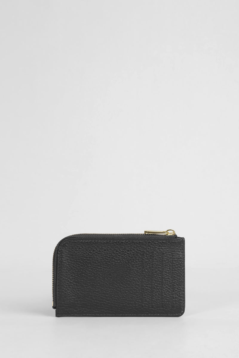 Genuine Napa Leather Card Holder Wallet - Black