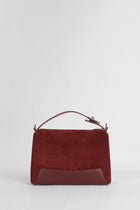 Genuine Napa Leather Modern Baguette Bag - Burgundy