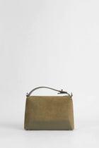 Genuine Napa Leather Modern Baguette Bag - Khaki