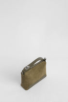 Genuine Napa Leather Modern Baguette Bag - Khaki