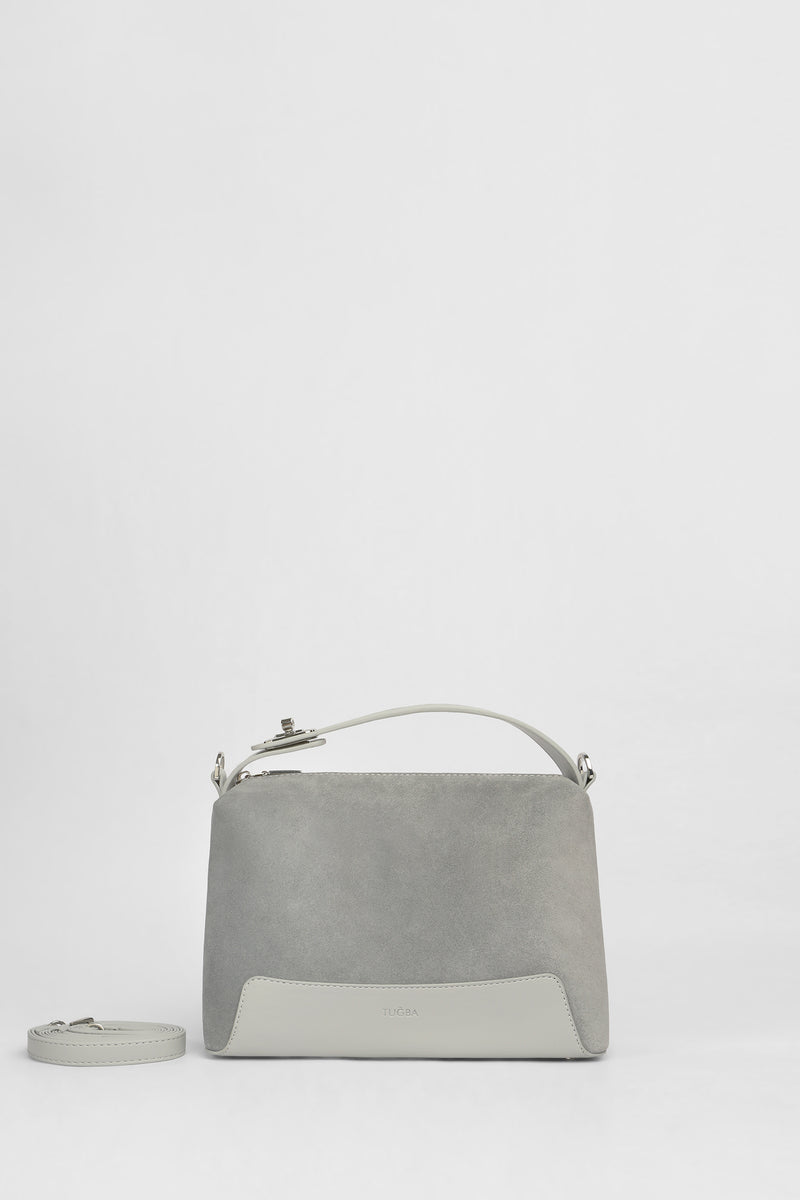 Genuine Napa Leather Modern Baguette Bag - Blue