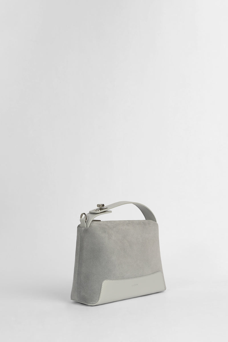 Genuine Napa Leather Modern Baguette Bag - Blue
