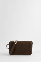 Genuine Suede Leather Shoulder Bag - Dark Brown