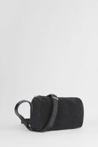 Genuine Suede Leather Shoulder Bag - Navy Blue