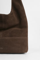 Genuine Suede Leather Soft-Form Bag - Dark Brown