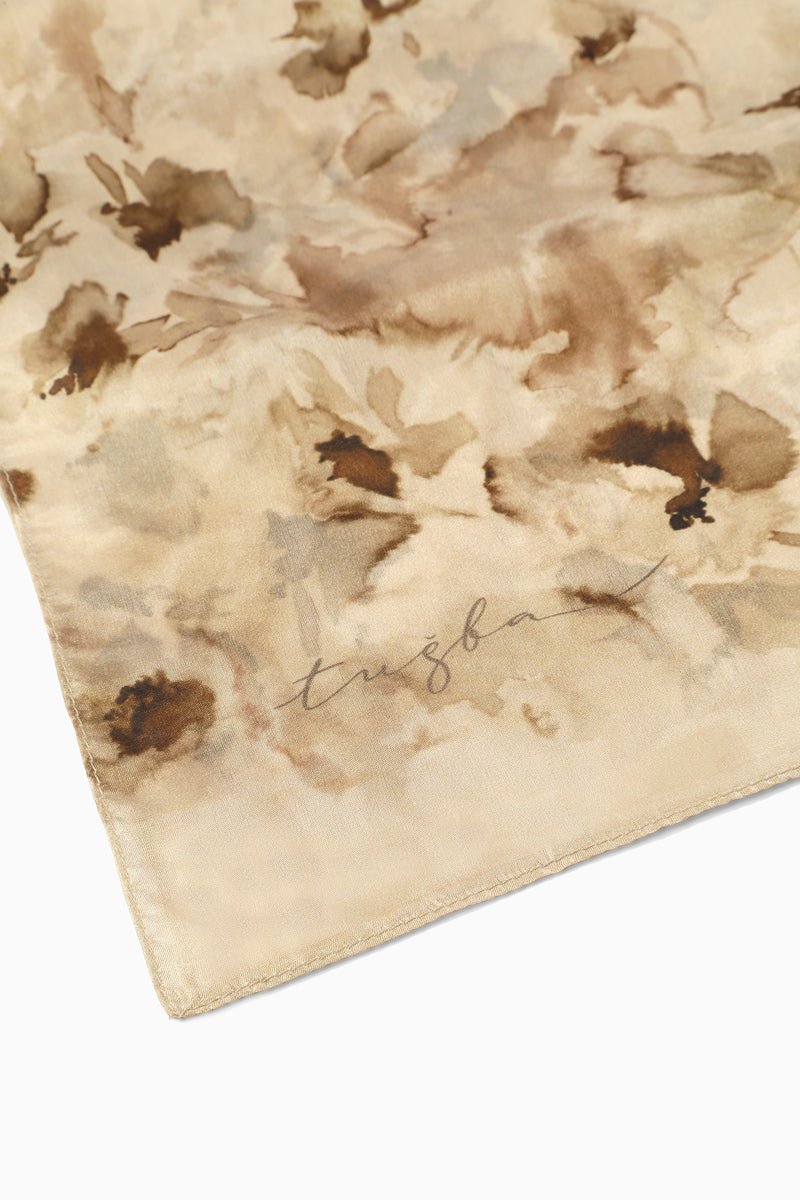 Bahar 100% Silk Scarf - Beige