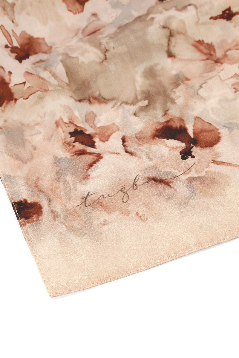 Bahar 100% Silk Scarf - Powder