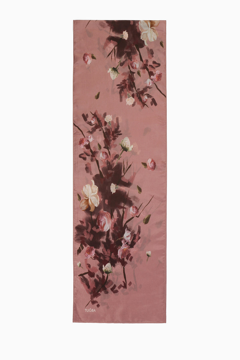 Afitab 100% Voile Silk Scarf - Dusty Rose