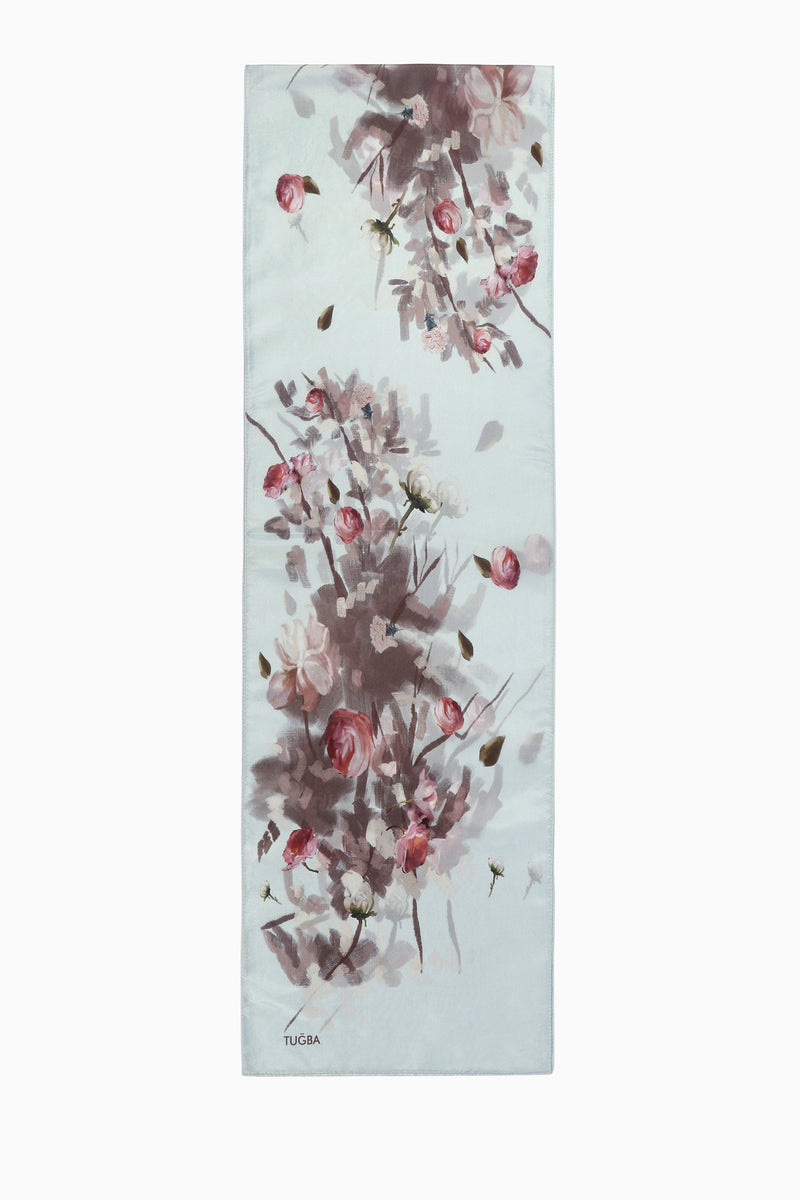 Afitab 100% Voile Silk Scarf - Light Blue