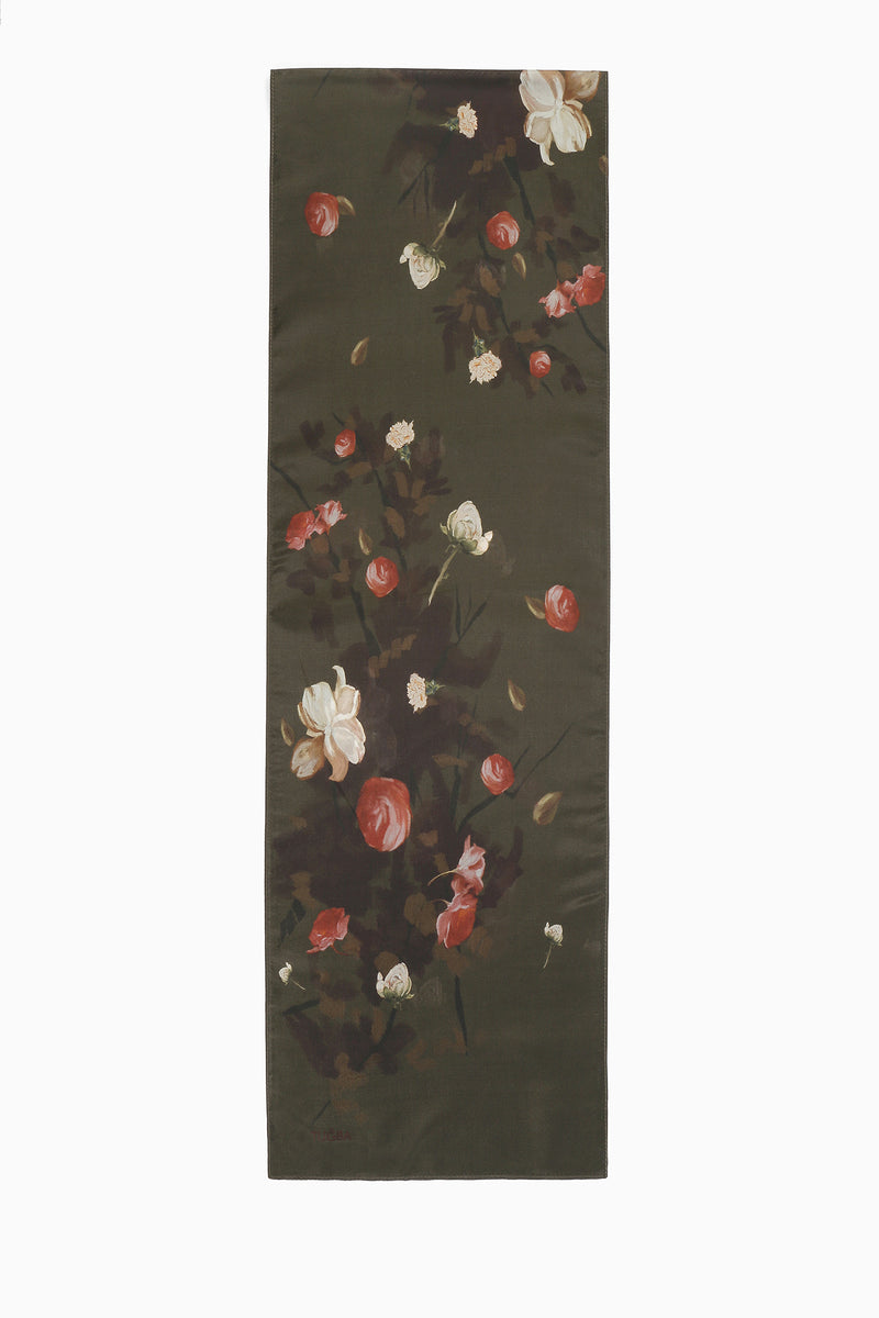 Afitab 100% Voile Silk Scarf - Khaki