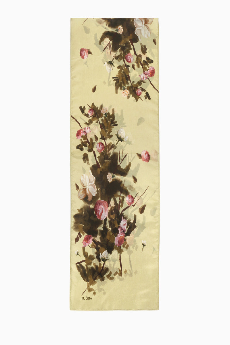 Afitab 100% Voile Silk Scarf - Olive