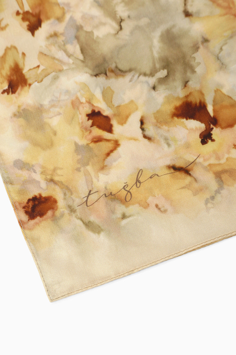 Bahar 100% Silk Scarf - Yellow
