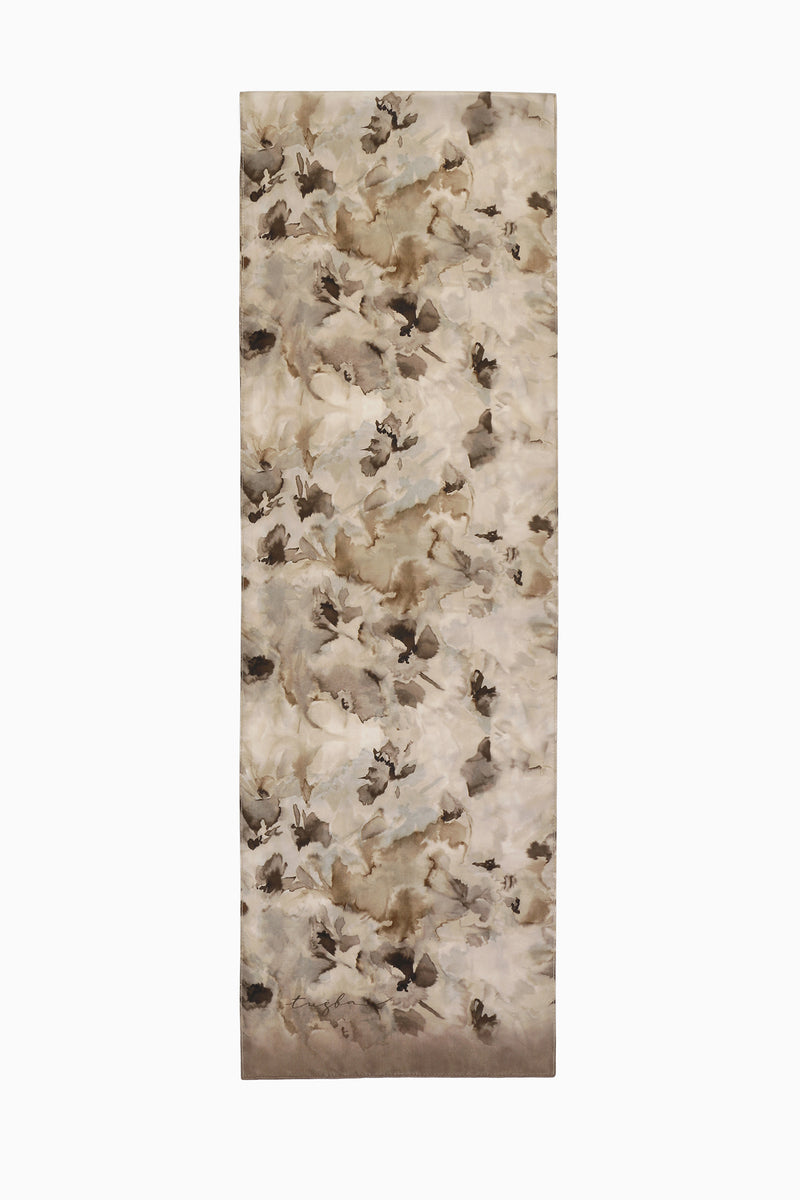 Bahar 100% Silk Scarf - Coffee