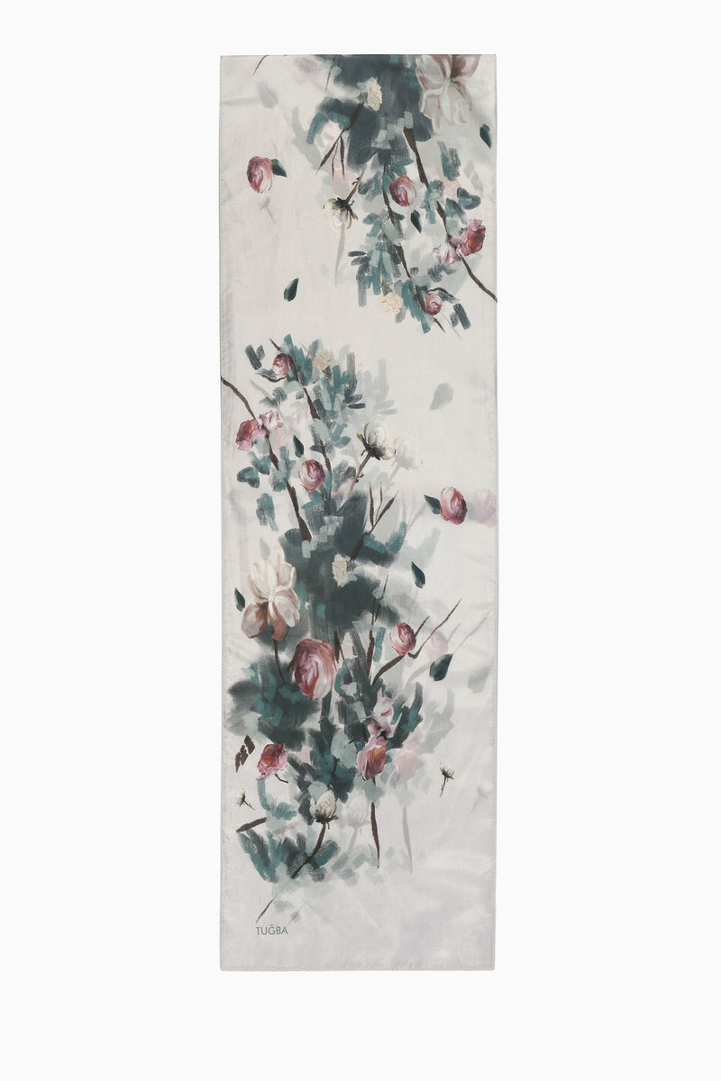 Afitab 100% Voile Silk Scarf - Grey