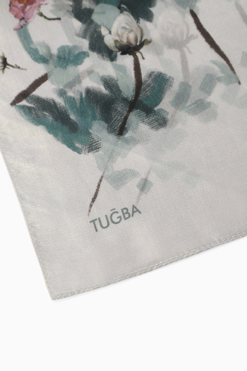 Afitab 100% Voile Silk Scarf - Grey