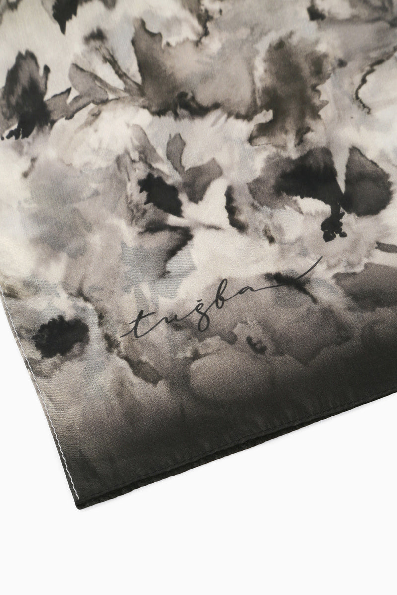 Spring 100% Silk Scarf - Black