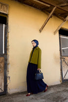 Kol Düğmeli Mini Keçe Ceket - Olive TUGBA