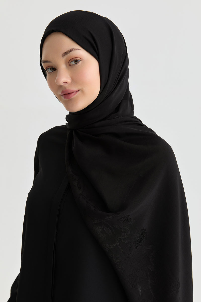 Nevgül Jakar Natural Şal - Siyah TUGBA