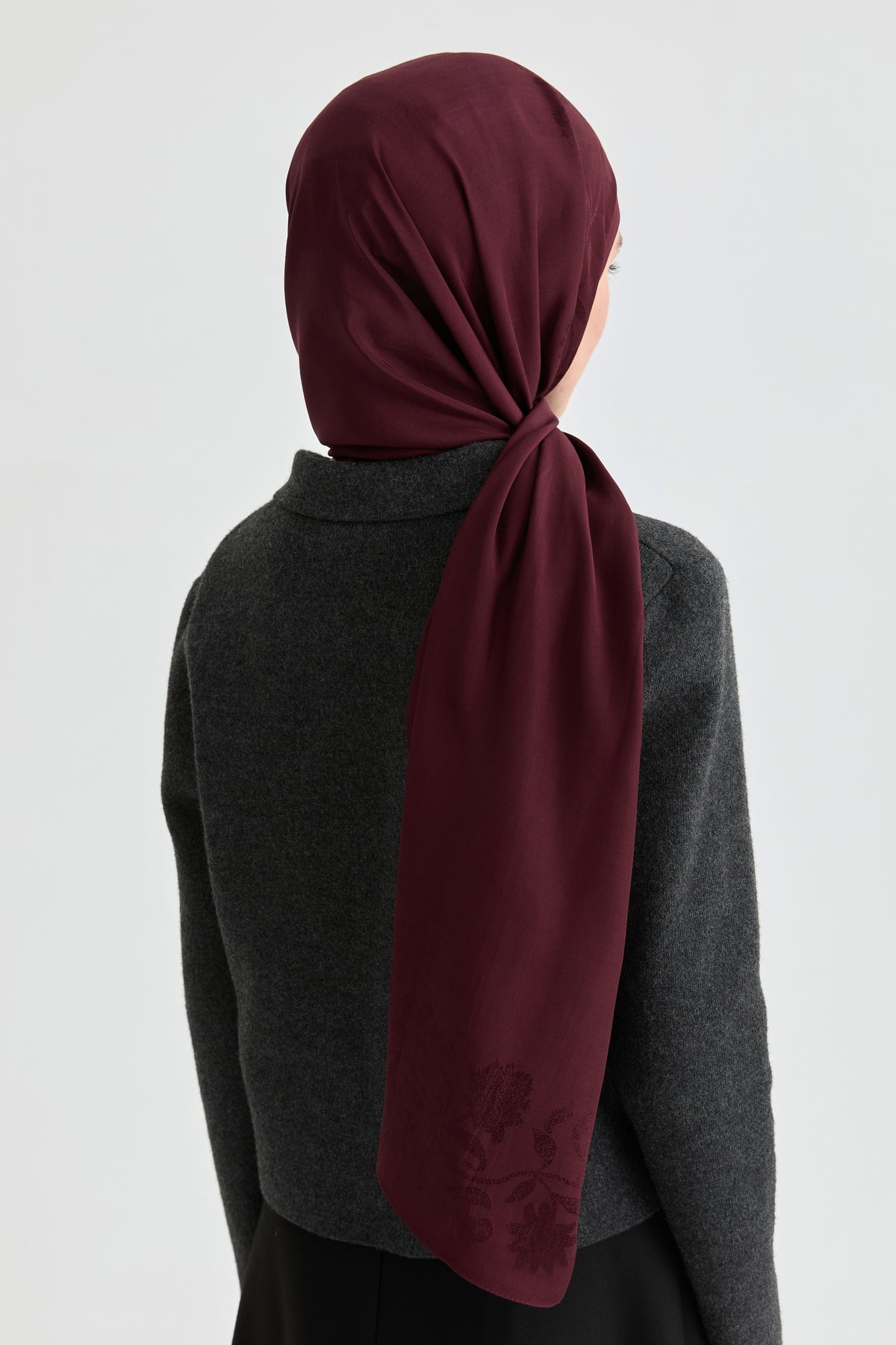 Nevgül Jakar Natural Şal - Bordo TUGBA