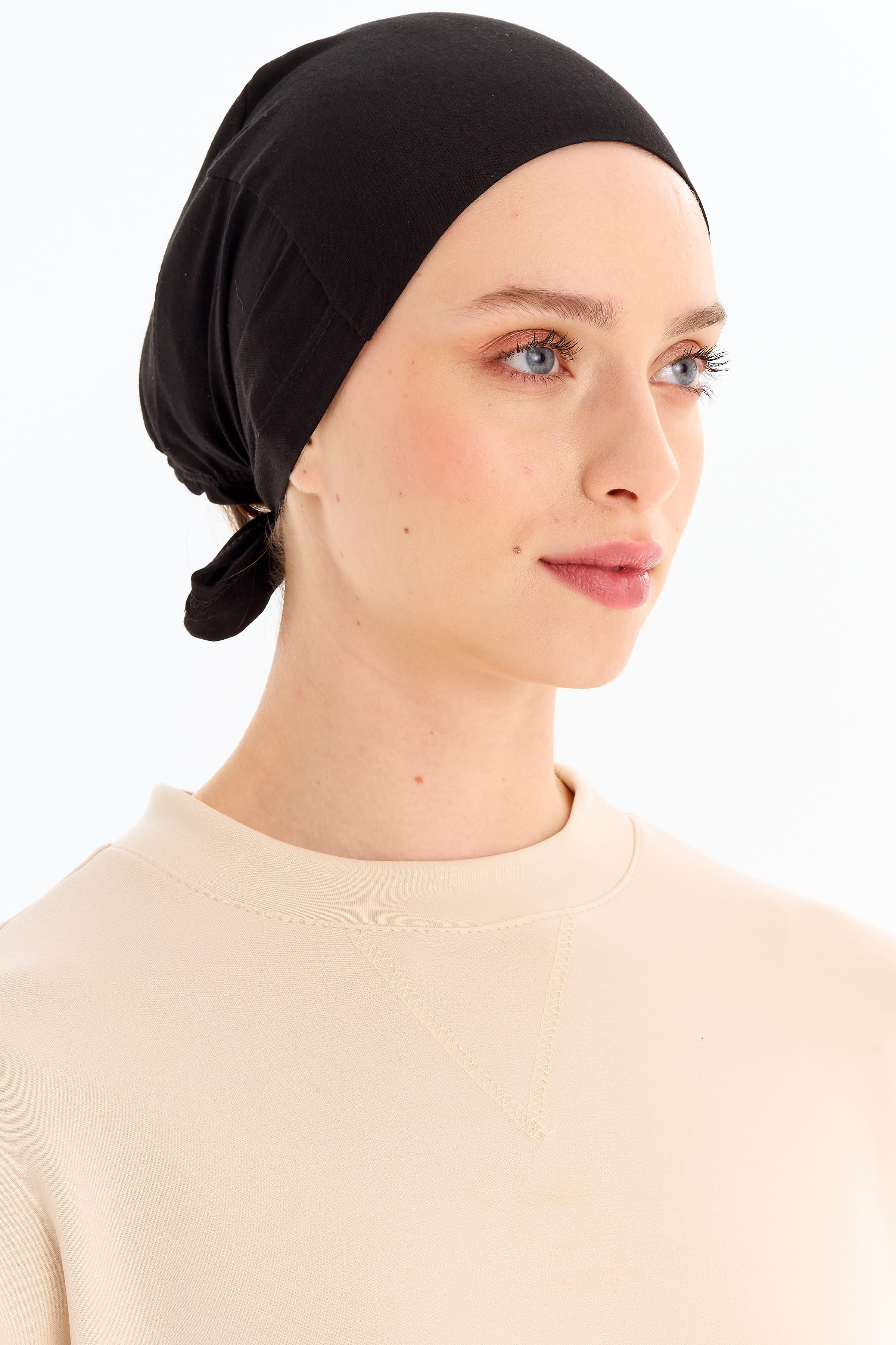 Düz Pamuk Bone - Siyah TUGBA