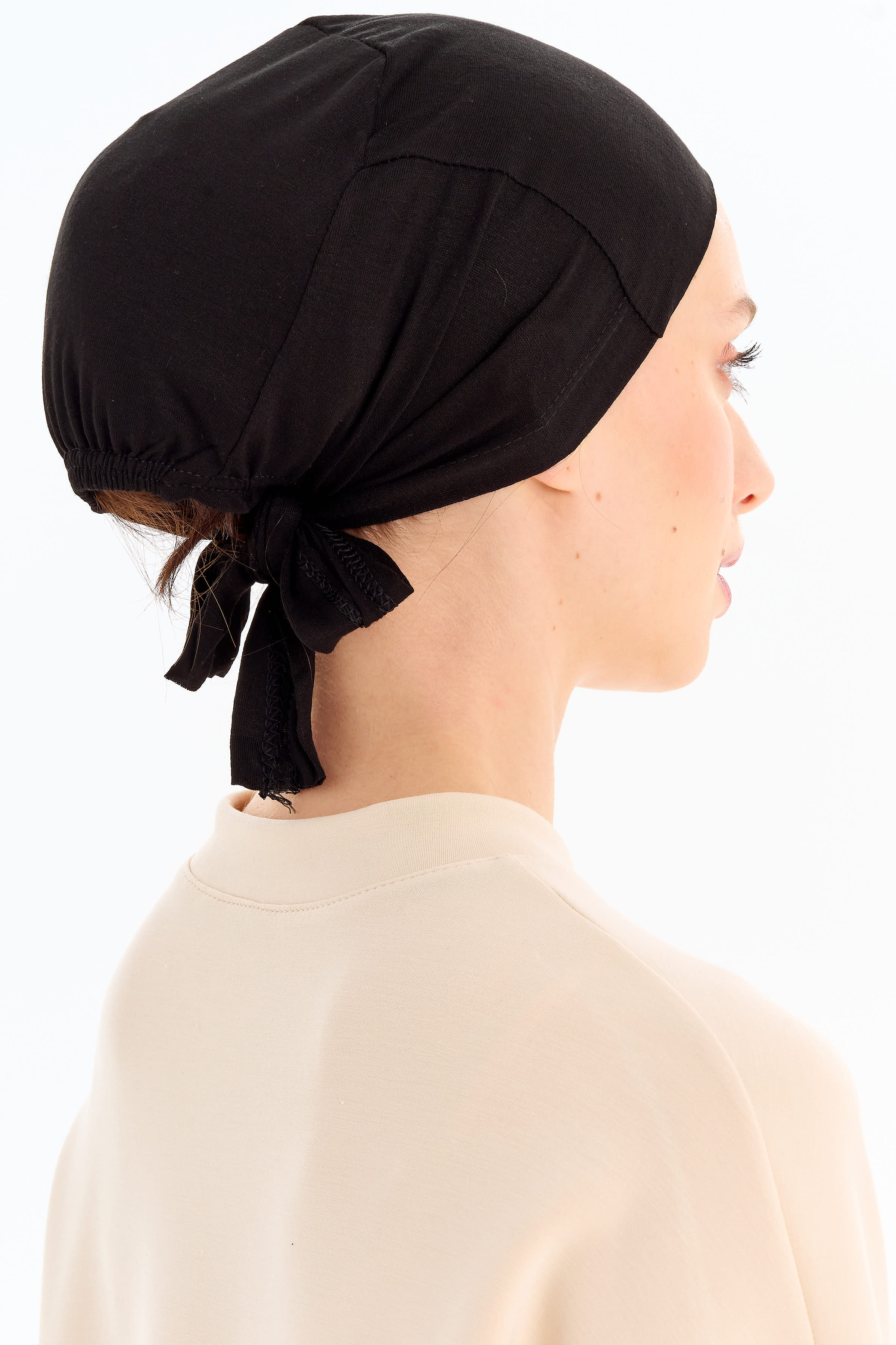 Düz Pamuk Bone - Siyah TUGBA