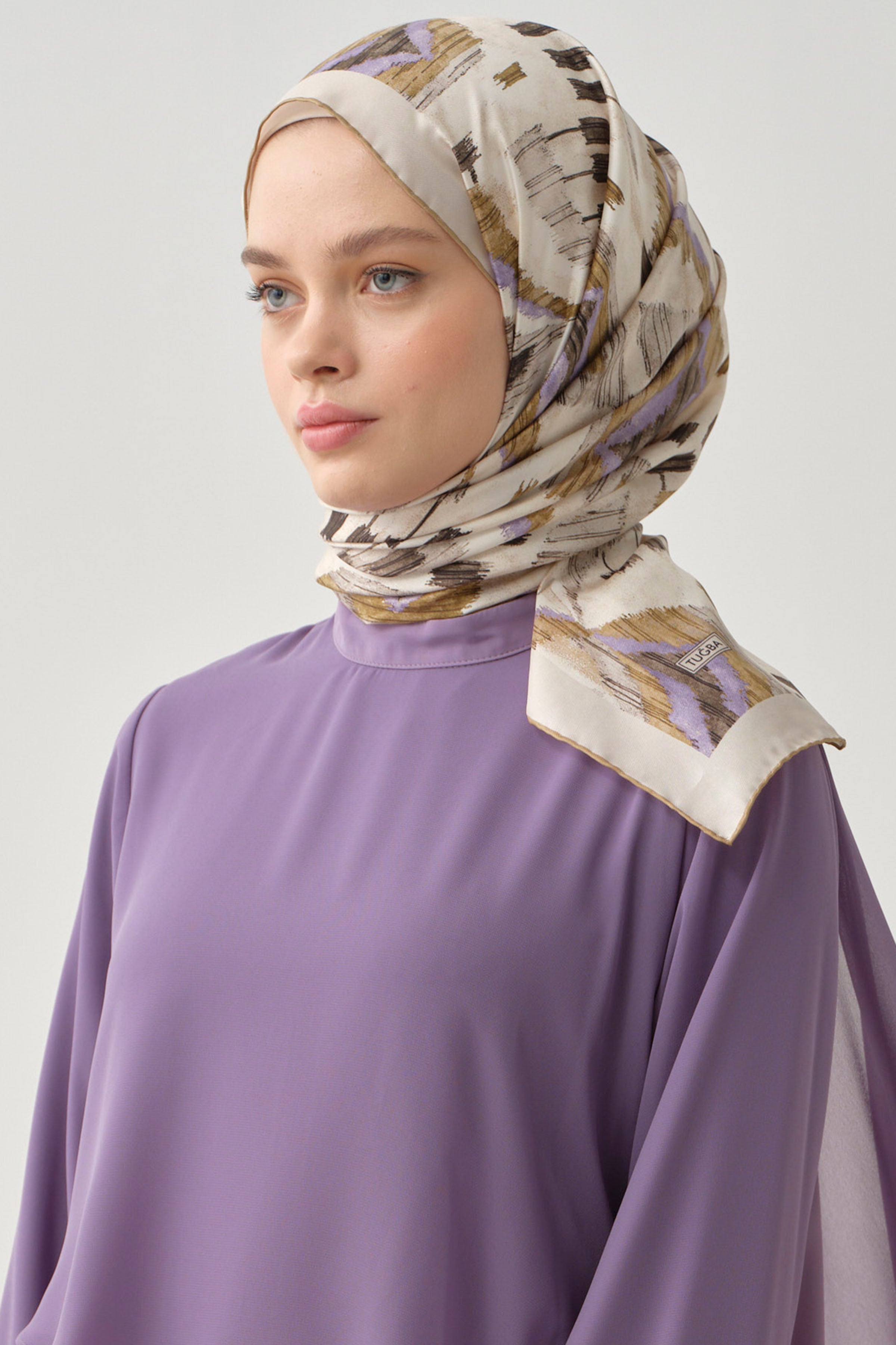 Didar Twill İpek Eşarp - Olive TUGBA