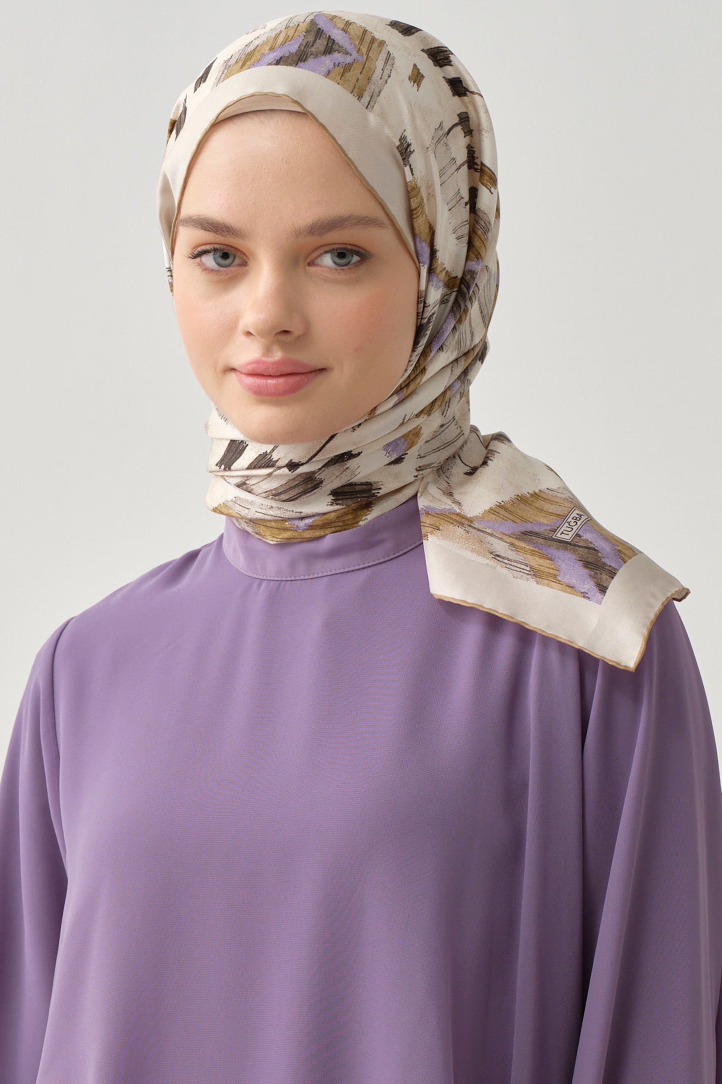 Didar Twill İpek Eşarp - Olive TUGBA