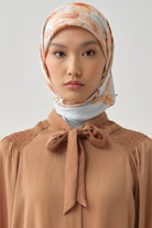 Gülistan Saten İpek Eşarp - Gök Mavi TUGBA