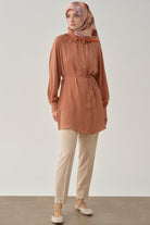 Bel Lastikli Havuç Pantolon - Bej TUGBA