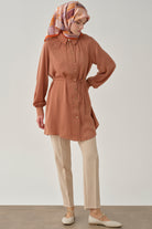 Bel Lastikli Havuç Pantolon - Bej TUGBA