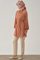 Bel Lastikli Havuç Pantolon - Bej TUGBA