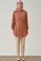 Bel Lastikli Havuç Pantolon - Bej TUGBA