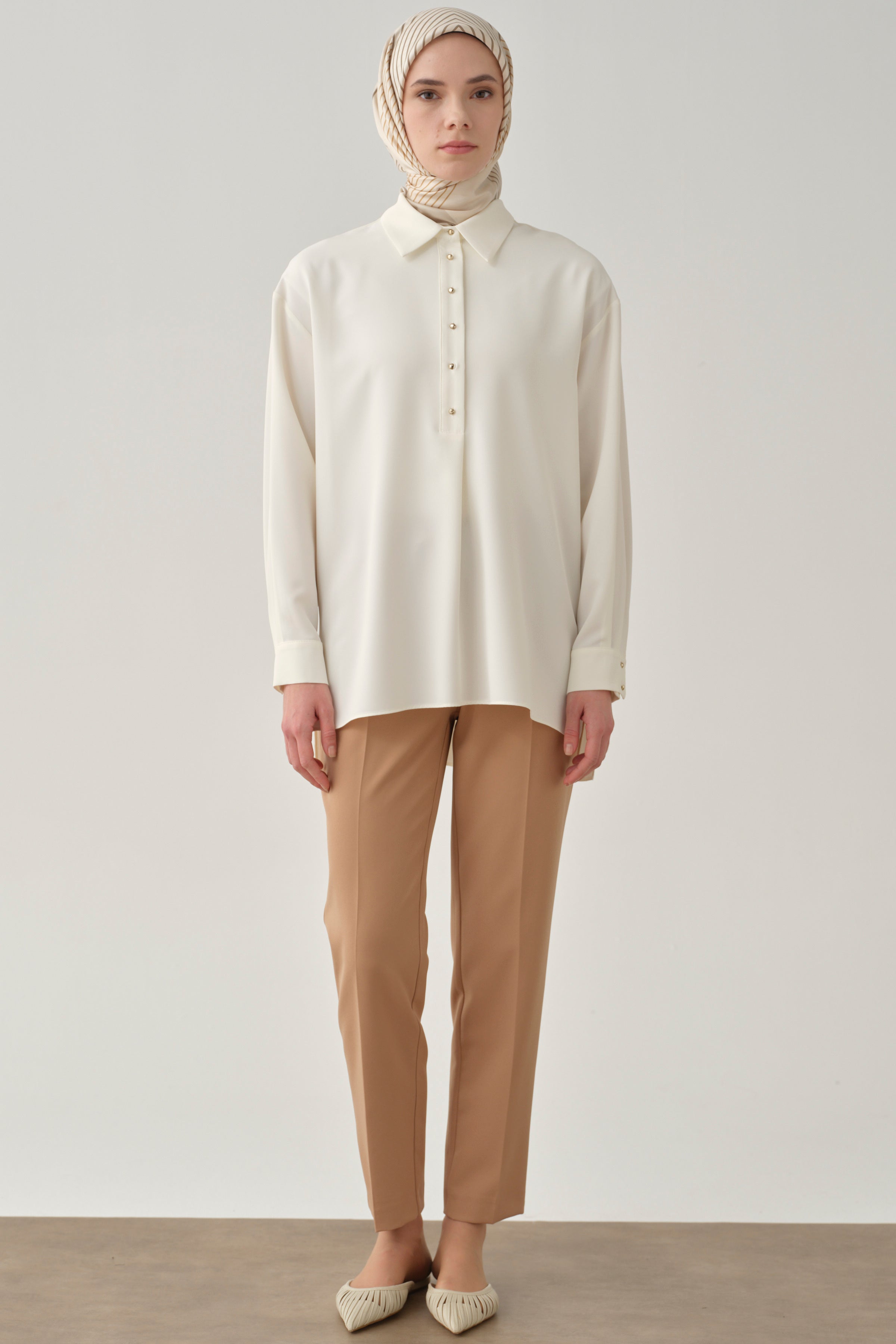 Bel Lastikli Havuç Pantolon - Camel TUGBA