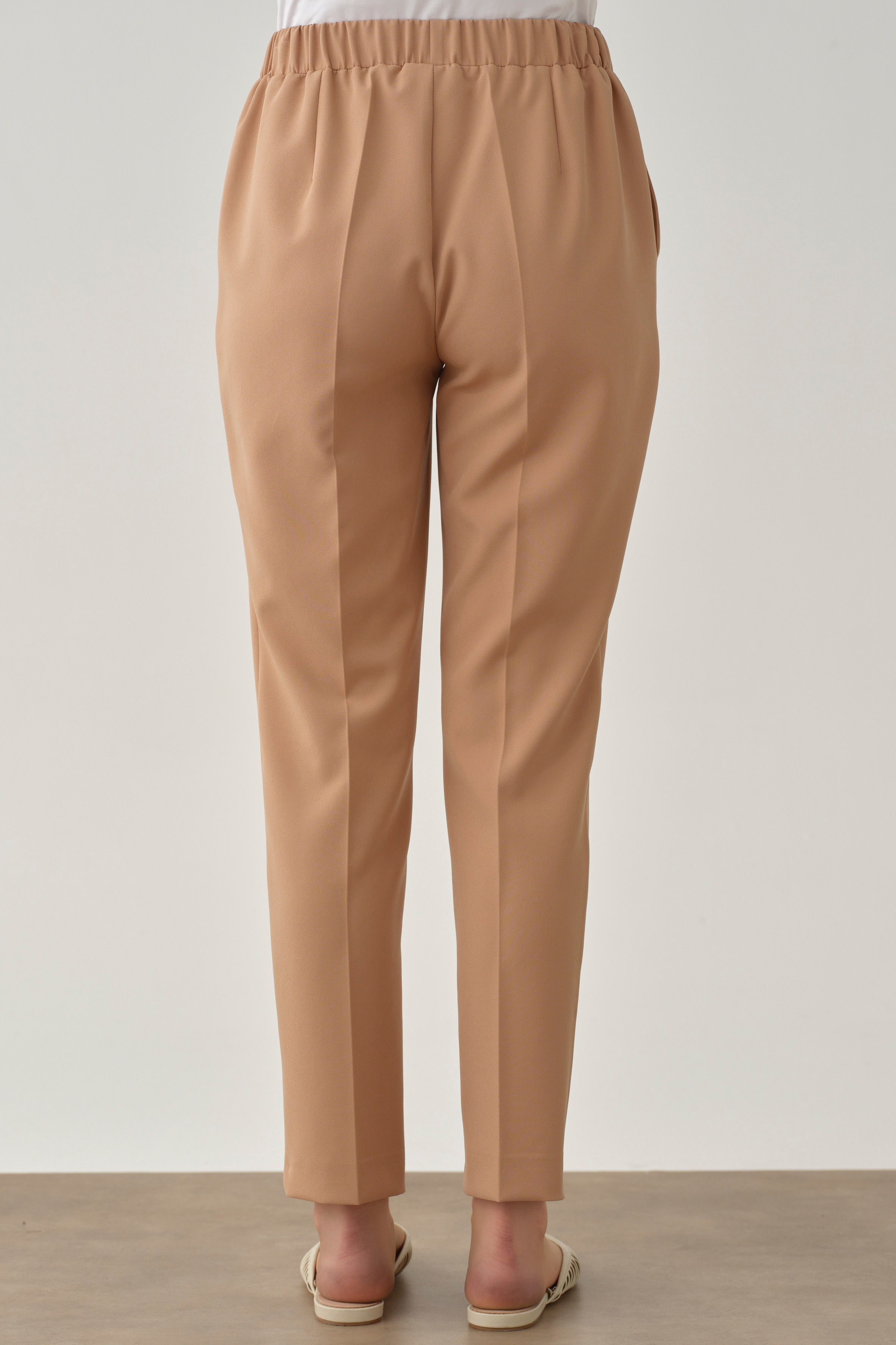 Bel Lastikli Havuç Pantolon - Camel TUGBA