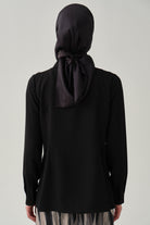 Basic Gizli Patlı Gömlek - Siyah TUGBA