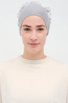 Dantelli Topuz Bone - Gri TUGBA