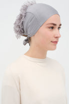 Dantelli Topuz Bone - Gri TUGBA