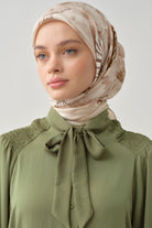 Gülistan Saten İpek Eşarp - Kemik TUGBA